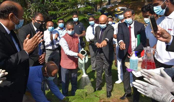 The High Commissioner of India participated in a tree planting ceremony at the LIOC premises at Trincomalee Terminal